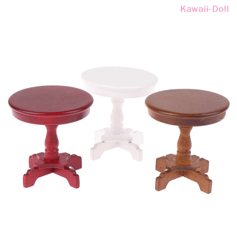 Smart Garden Mini - 1Pcs Dollhouse Wooden Miniature Round Coffee