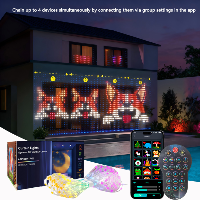 Smart Garden Diy - 1/2PCS Smart RGB Curtain Lights LED
