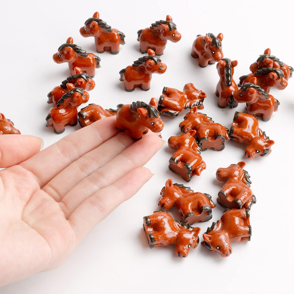 Smart Garden Diy - 2/5pcs Mini Resin Horse Miniature, Animal
