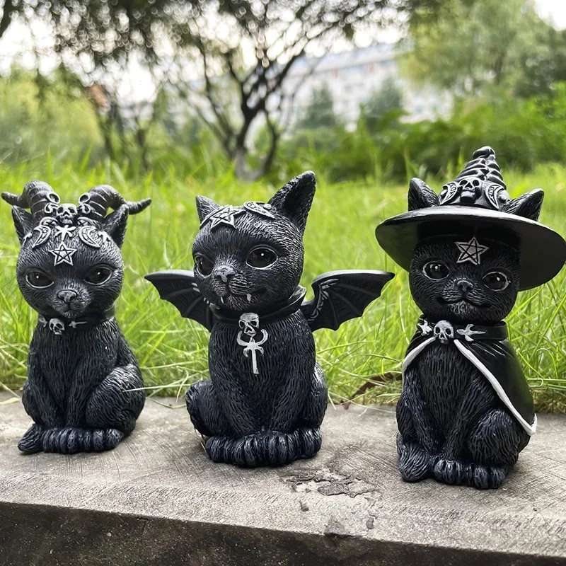 Smart Garden Diy - Garden Witch Cat Sculpture Gothic Kitten