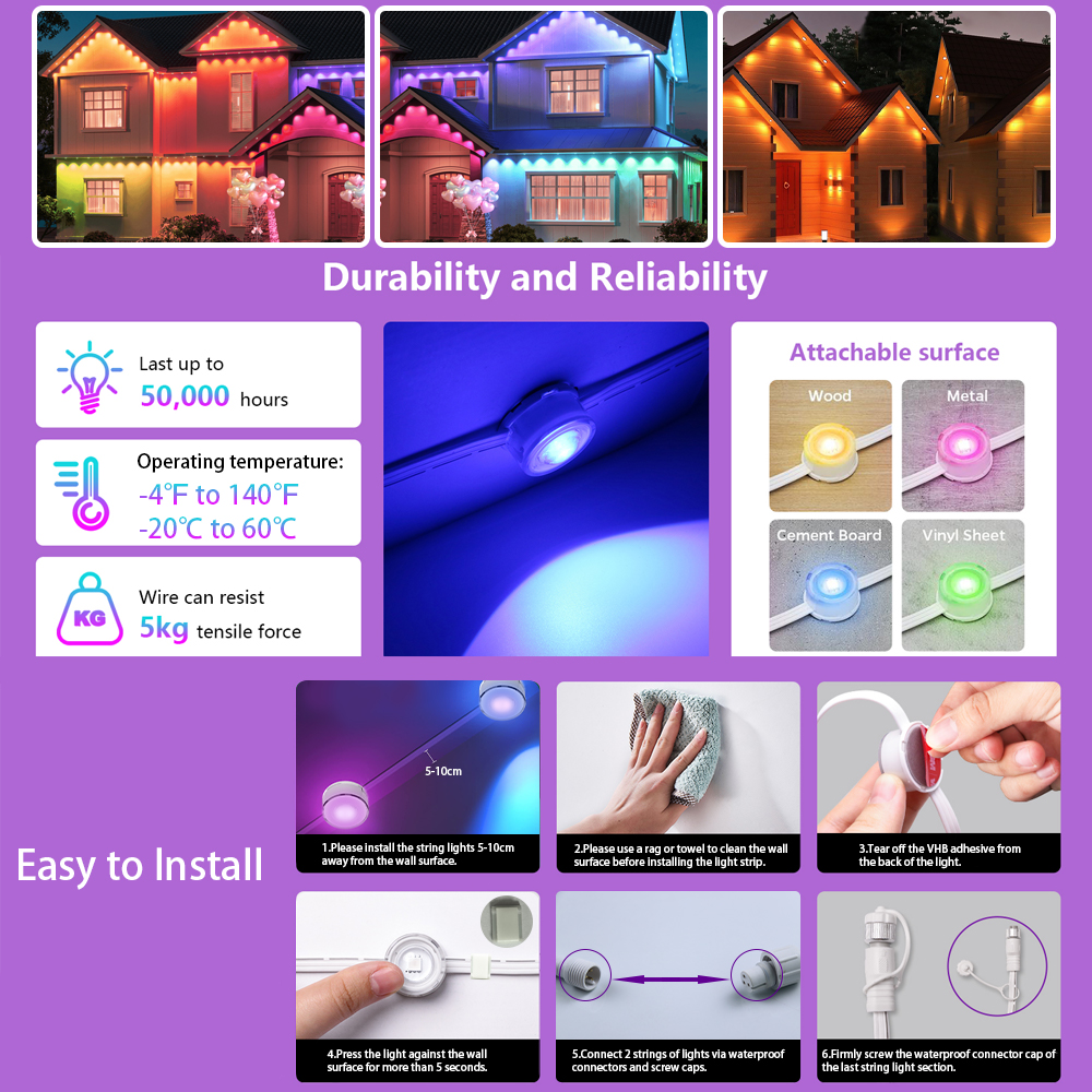 Smart WIFI RGB Eaves Lighting  - Smart Garden Diy 리뷰 및 가격