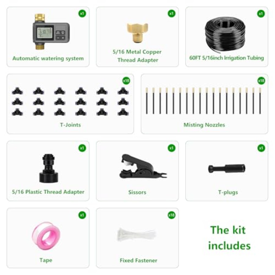 60Ft Drip Irrigation System wi - Smart Garden Water Features 리뷰 및 가격